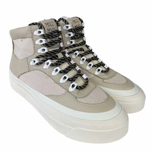 Platform Sneaker Boots NEW Miz Mooz NYC Alpyne Leather NEW Lace Up Cream 8.5